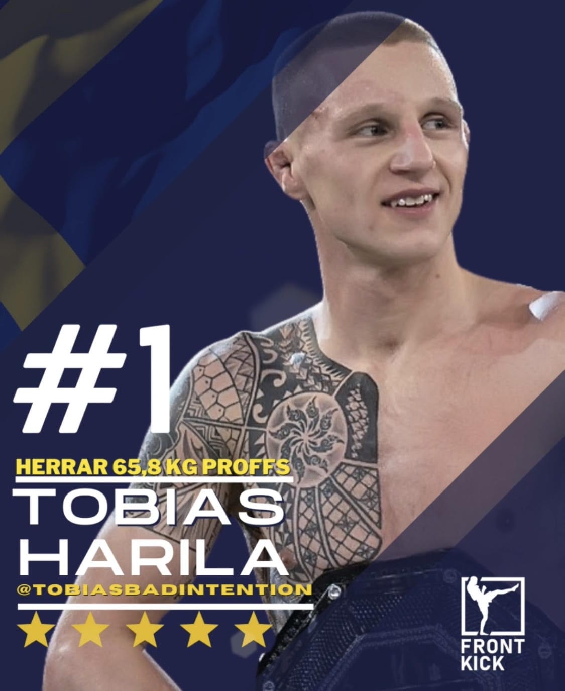 Tobias Harila Sveriges officiella MMA-ranking Frontkick.online