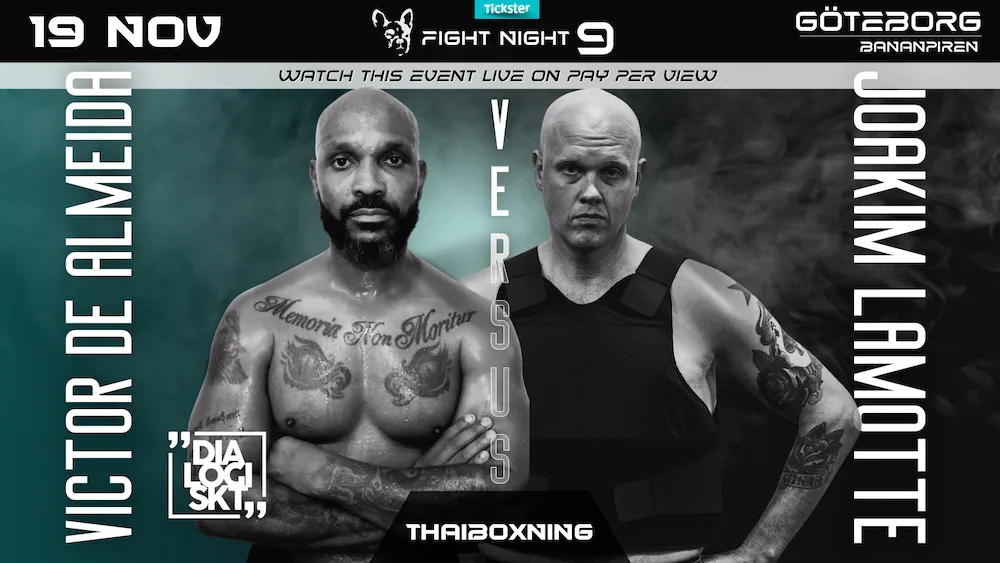 Victor de Almeida Dialogiskt Joakim Lamotte Thaiboxning Bulldog Fight Night 9 Frontkick