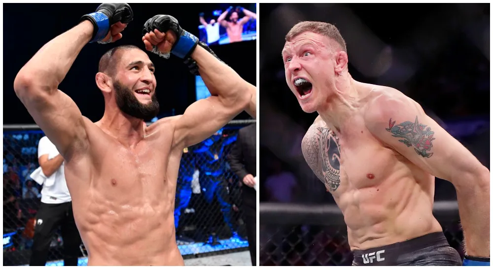 Khamzat Chimaev Jack Hermansson staredown Bulldog Fight Night 9 MMA Frontkick Online english 1