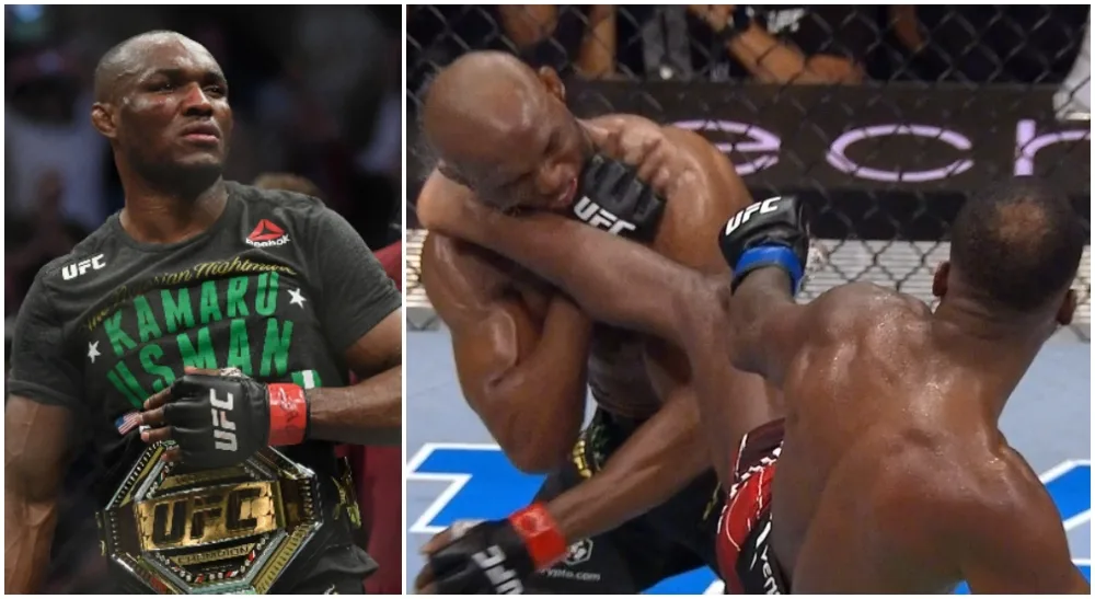 Kamaru Usman Edwards UFC 278 Frontkick