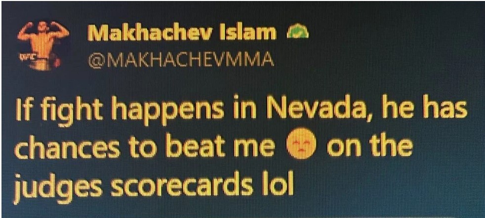 tweet delete Islam Makhachev