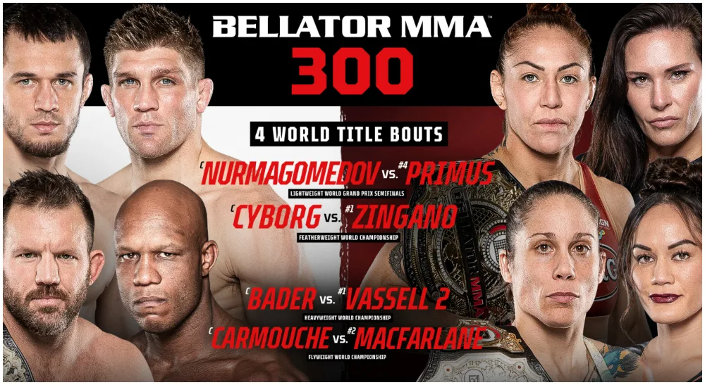 Bellator 300 fight card MMA Frontkick.online