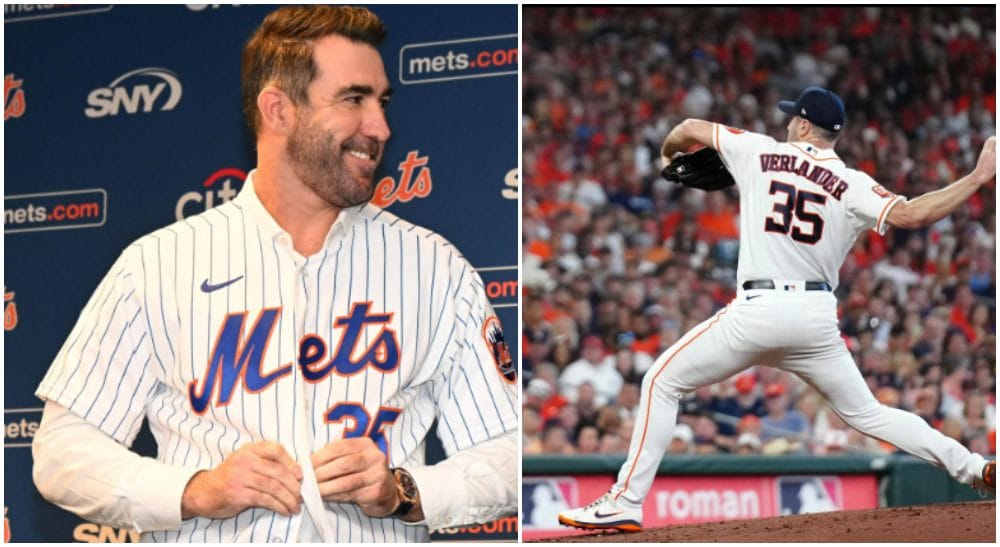 Justin Verlander baseboll Frontkick