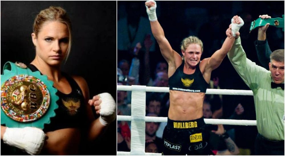 Frida Wallberg 1 boxning Frontkick