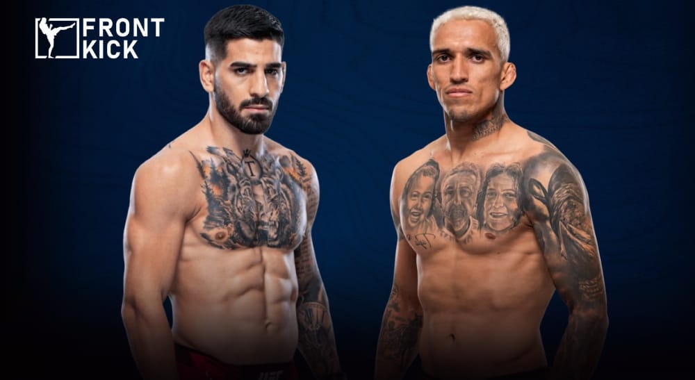 Ilia Topuria Charles Oliveira UFC 317 MMA Frontkick