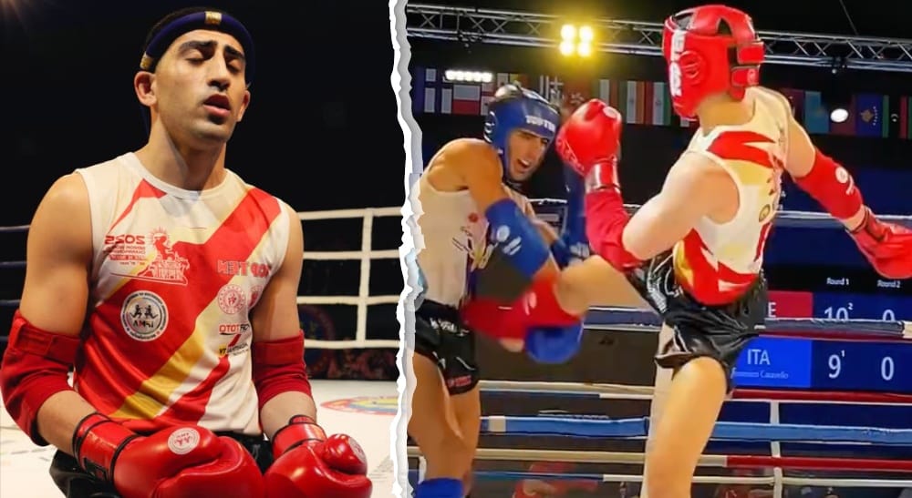 Dalian Dawody VM-guld muay thai frontkick