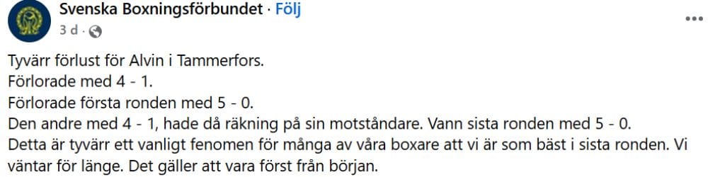 svensk boxning Frontkick
