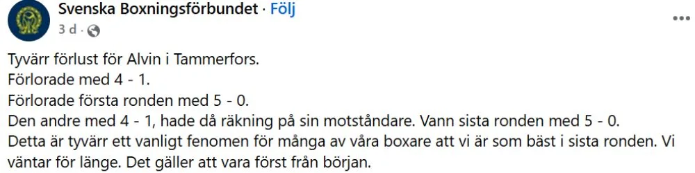 svensk boxning Frontkick
