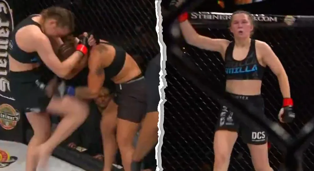 Smilla Sundell Tuff-n-uff 151 MMA debut frontkick