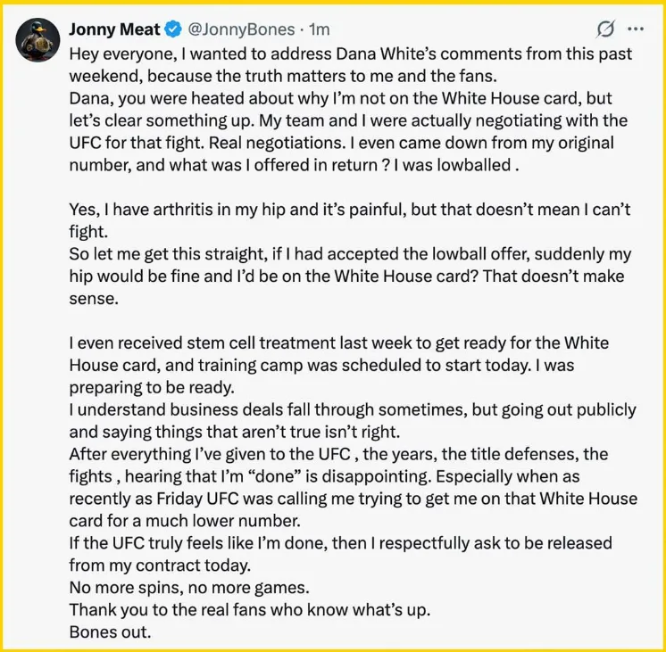 Jon Jones tweet