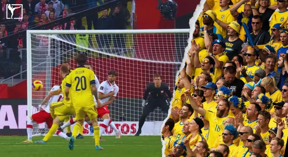 Sverige mot Polen Frontkick