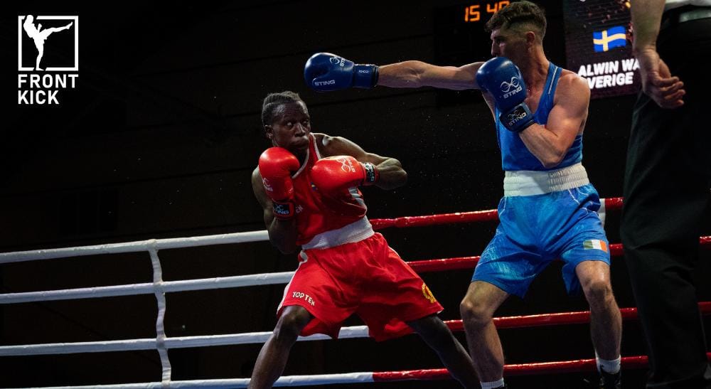 Alvin Warukaga boxningslandskampen i Stockholm Frontkick.online