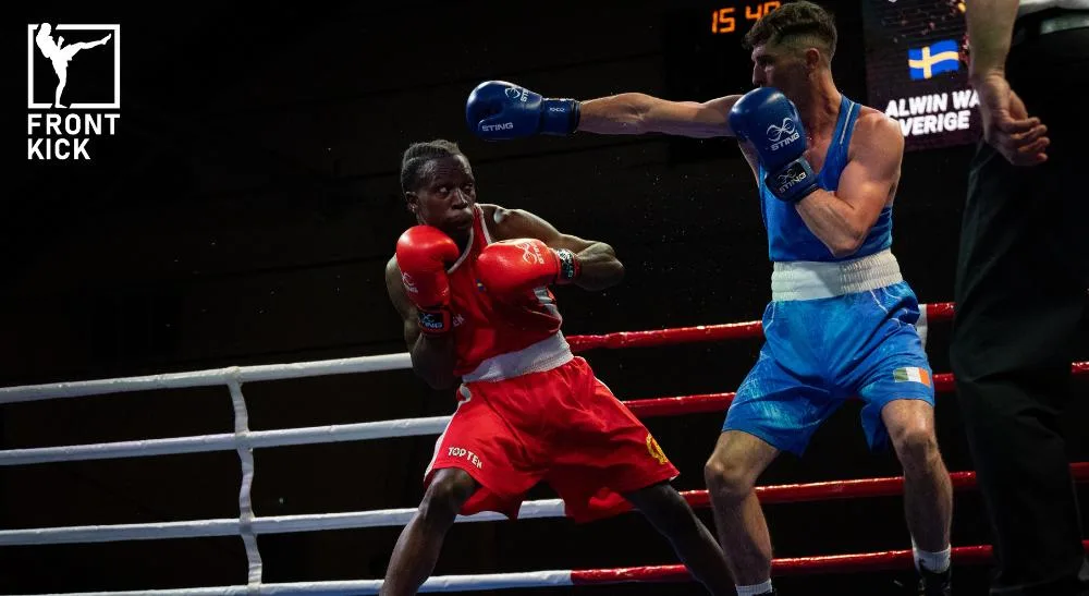 Alvin Warukaga boxningslandskampen i Stockholm Frontkick.online