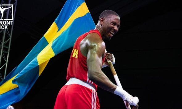 Elwin Belezika boxningslandskampen i Stockholm Frontkick.online