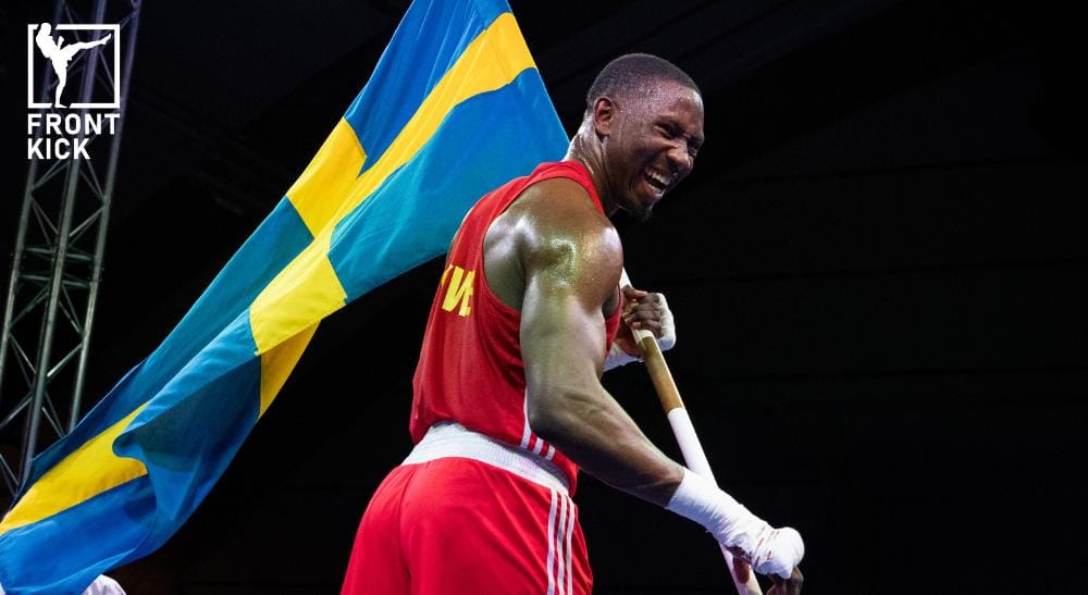 Elwin Belezika boxningslandskampen i Stockholm Frontkick.online