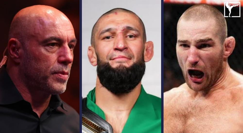 Joe Rogan, Khamzat Chimaev och Sean Strickland Frontkick.online
