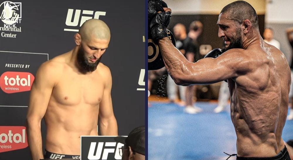 Khamzat Chimaev invägningen inför UFC 328 Frontkick.online