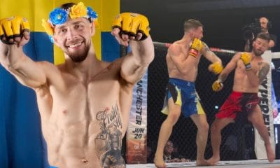 Frontkick Alexander Lööf Cage Warriors 206 MMA