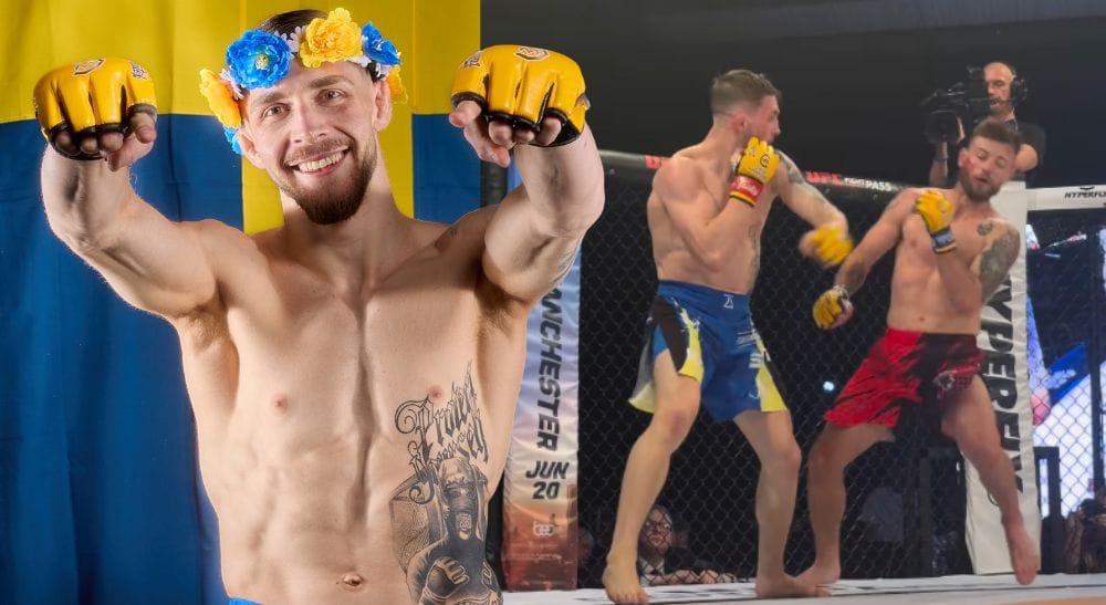 Frontkick Alexander Lööf Cage Warriors 206 MMA