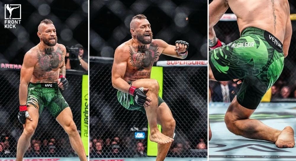 Conor McGregor skada UFC 329 FRONTKICK