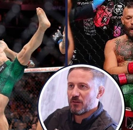 John Kavanagh och Conor McGregor UFC 329 Frontkick