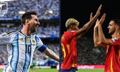 Spanien mot Argentina Frontkick